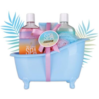 accentra RELAXING SPA Set da bagno e doccia in blu – Set regalo per il relax delle donne per il compleanno o il Natale – Set regalo e cura con mini vasca decorativa accentra RELAXING SPA Set da bagno e doccia in blu – Set regalo per il relax delle donne per il compleanno o il Natale – Set regalo e cura con mini vasca decorativa