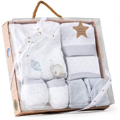 Interbaby Set Regalo, Corredino da 5 pezzi per neonati"Elefante" grigio Interbaby Set Regalo, Corredino da 5 pezzi per neonati"Elefante" grigio