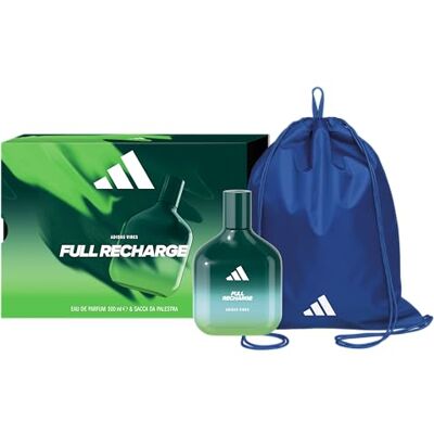 adidas , Cofanetto Regalo Vibes Full Recharge, Eau de Parfum 100 ml e Sacca Blu adidas , Cofanetto Regalo Vibes Full Recharge, Eau de Parfum 100 ml e Sacca Blu