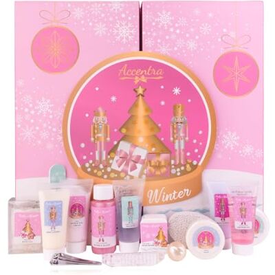 accentra Calendario dell'Avvento HELLO WINTER / SCHIACCIANOCI in una scatola regalo a forma di libro, 24 sorprese di bellezza, calendario natalizio decorativo per donna in rosa e oro accentra Calendario dell'Avvento HELLO WINTER / SCHIACCIANOCI in una scatola regalo a forma di libro, 24 sorprese di bellezza, calendario natalizio decorativo per donna in rosa e oro