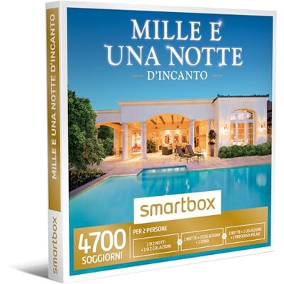 Smartbox Mille e Una Notte d'Incanto Cofanetto Regalo Coppia, 1 o 2 Notti con Colazione o 1 Notte con Colazione e Cena o Percorso Relax per 2 Persone, Idee Regalo Originale Smartbox Mille e Una Notte d'Incanto Cofanetto Regalo Coppia, 1 o 2 Notti con Colazione o 1 Notte con Colazione e Cena o Percorso Relax per 2 Persone, Idee Regalo Originale