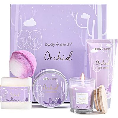 BODY & EARTH Regali Compleanno Donne Set Regalo 5 Pezzi Orchidea Set di Cosmetici da Donna, Cofanetto da Bagno, Idratare la Pelle, Regalo di Natale per Lei BODY & EARTH Regali Compleanno Donne Set Regalo 5 Pezzi Orchidea Set di Cosmetici da Donna, Cofanetto da Bagno, Idratare la Pelle, Regalo di Natale per Lei