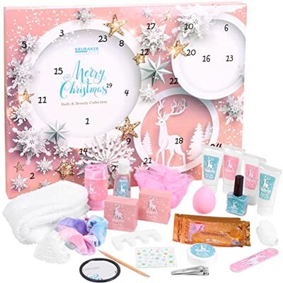 Brubaker Cosmetics Bellezza Calendario dell'Avvento il Calendario di Natale XXL Wellness per Donne e Ragazze 24 x Prodotti per la Cura del Corpo e Accessori Spa Rosa Brubaker Cosmetics Bellezza Calendario dell'Avvento il Calendario di Natale XXL Wellness per Donne e Ragazze 24 x Prodotti per la Cura del Corpo e Accessori Spa Rosa