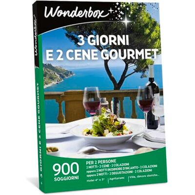 WONDERBOX Cofanetto Regalo 3 Giorni e 2 Cene Gourmet per 2 Persone WONDERBOX Cofanetto Regalo 3 Giorni e 2 Cene Gourmet per 2 Persone