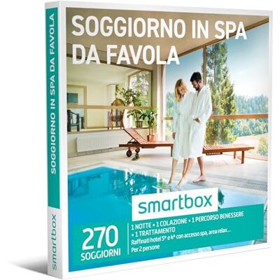 Smartbox Cofanetto Regalo Soggiorno in Spa da Favola Idea Regalo per Due 1 Notte con Colazione e 1 Esperienza Relax per 2 Smartbox Cofanetto Regalo Soggiorno in Spa da Favola Idea Regalo per Due 1 Notte con Colazione e 1 Esperienza Relax per 2