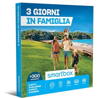 Smartbox Cofanetto Regalo per la Famiglia 3 Giorni in Famiglia Idee Regalo Originale 2 Notti con Colazione per 2 Adulti e 2 Bambini Smartbox Cofanetto Regalo per la Famiglia 3 Giorni in Famiglia Idee Regalo Originale 2 Notti con Colazione per 2 Adulti e 2 Bambini