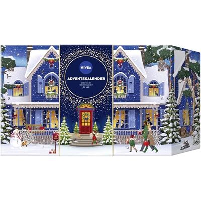 NIVEA Calendario dell'Avvento 2025-24 porticine con sorprese, calendario natalizio con articoli per la cura, kit per la cura dell'Avvento, prodotti e Labello NIVEA Calendario dell'Avvento 2025-24 porticine con sorprese, calendario natalizio con articoli per la cura, kit per la cura dell'Avvento, prodotti e Labello