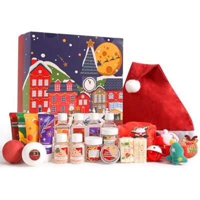 BODY & EARTH Regali di Natale per donne, set da 24 pezzi, set da bagno per Natale con confezione regalo, candela profumata, bagno di schiuma, decorazione natalizia, fidanzata, regalo natale donna BODY & EARTH Regali di Natale per donne, set da 24 pezzi, set da bagno per Natale con confezione regalo, candela profumata, bagno di schiuma, decorazione natalizia, fidanzata, regalo natale donna