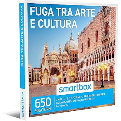Smartbox Cofanetto Regalo per Uomo o Donna Fuga tra Arte e Cultura Idee Regalo Originale 1 Notte con Colazione e 1 proposta culturale per 2 Persone Smartbox Cofanetto Regalo per Uomo o Donna Fuga tra Arte e Cultura Idee Regalo Originale 1 Notte con Colazione e 1 proposta culturale per 2 Persone