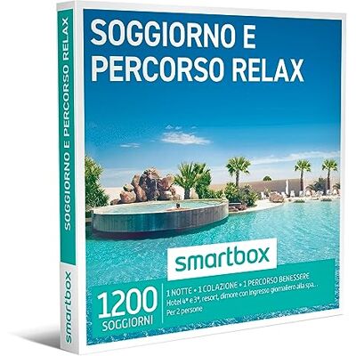 Smartbox Cofanetto regalo Soggiorno e percorso relax, Idea regalo relax, 1 notte con colazione e 1 percorso benessere per 2 persone Smartbox Cofanetto regalo Soggiorno e percorso relax, Idea regalo relax, 1 notte con colazione e 1 percorso benessere per 2 persone