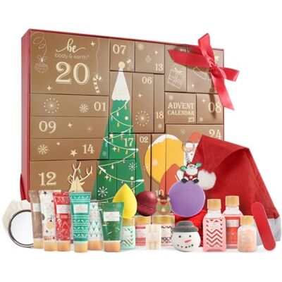 BODY & EARTH Calendario Avvento 2025, Set Regalo Natale da Bagno 24 Pezzi, Cappello da Babbo, Lozione per Il Corpo, Gel Doccia, Bomba da Bagno, Lozione per Le Mani,regalo natale donna BODY & EARTH Calendario Avvento 2025, Set Regalo Natale da Bagno 24 Pezzi, Cappello da Babbo, Lozione per Il Corpo, Gel Doccia, Bomba da Bagno, Lozione per Le Mani,regalo natale donna
