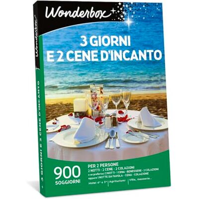WONDERBOX Cofanetto Regalo 3 Giorni e 2 Cene D'Incanto per 2 Persone WONDERBOX Cofanetto Regalo 3 Giorni e 2 Cene D'Incanto per 2 Persone