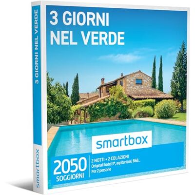 Smartbox -Tre Giorni Nel Verde Cofanetto Regalo Coppia, 2 Notti con Colazione per 2 Persone, Idee Regalo Originale Smartbox -Tre Giorni Nel Verde Cofanetto Regalo Coppia, 2 Notti con Colazione per 2 Persone, Idee Regalo Originale