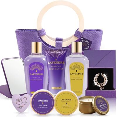 spa luxetique Set Regalo Donna -11 Pezzi Profumo di Lavanda, Regalo Festa della Mamma, Set Regalo Donna Beauty da Lozione Corpo, Bagnoschiuma, Borsa Spaziosa, Regali di Compleanno per la Mamma spa luxetique Set Regalo Donna -11 Pezzi Profumo di Lavanda, Regalo Festa della Mamma, Set Regalo Donna Beauty da Lozione Corpo, Bagnoschiuma, Borsa Spaziosa, Regali di Compleanno per la Mamma