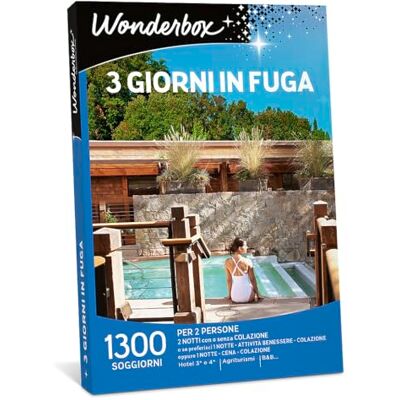 WONDERBOX Cofanetto Regalo 3 Giorni in Fuga 2325 Soggiorni 2 Notti Regali di Coppia per Trascorrere Un Weekend di Esplorazione del Territorio, Idee Regalo per Anniversario WONDERBOX Cofanetto Regalo 3 Giorni in Fuga 2325 Soggiorni 2 Notti Regali di Coppia per Trascorrere Un Weekend di Esplorazione del Territorio, Idee Regalo per Anniversario