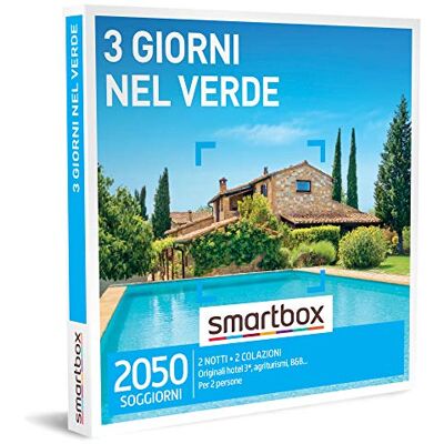 Smartbox -Tre Giorni Nel Verde Cofanetto Regalo Coppia, 2 Notti con Colazione per 2 Persone, Idee Regalo Originale Smartbox -Tre Giorni Nel Verde Cofanetto Regalo Coppia, 2 Notti con Colazione per 2 Persone, Idee Regalo Originale