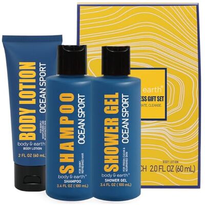 BODY & EARTH Set Regalo Uomo Set Regalo Compleanno 3 Pezzi Set da Bagno da Uomo al Profumo di Oceano, Confezione Regalo con Bagnoschiuma, Regalo di Natale per Lui BODY & EARTH Set Regalo Uomo Set Regalo Compleanno 3 Pezzi Set da Bagno da Uomo al Profumo di Oceano, Confezione Regalo con Bagnoschiuma, Regalo di Natale per Lui