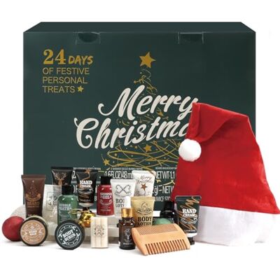 BODY & EARTH 2025 Calendario dell'Avvento per Uomini Set Regalo di Natale con 24 Set di Cura da Bagno per Uomini Include Vari Schiuma da Doccia, Olio per Barba, Peeling per il Corpo, Regali BODY & EARTH 2025 Calendario dell'Avvento per Uomini Set Regalo di Natale con 24 Set di Cura da Bagno per Uomini Include Vari Schiuma da Doccia, Olio per Barba, Peeling per il Corpo, Regali
