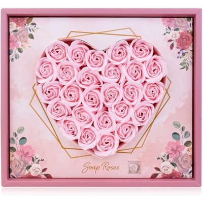 accentra Baderosen in confezione regalo con motivo a cuore per donne, 26 x 3,5 g, rose, coriandoli da bagno con profumo rosa, idea regalo decorativa in cornice riutilizzabile per compleanno e festa accentra Baderosen in confezione regalo con motivo a cuore per donne, 26 x 3,5 g, rose, coriandoli da bagno con profumo rosa, idea regalo decorativa in cornice riutilizzabile per compleanno e festa