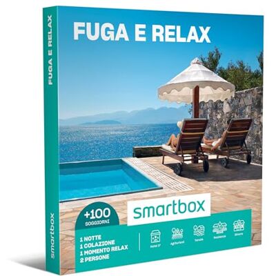 smartbox Cofanetto Regalo per Uomo o Donna Fuga e Relax Idee Regalo Originale 1 Notte con Colazione e 1 Momento Relax per 2 Persone smartbox Cofanetto Regalo per Uomo o Donna Fuga e Relax Idee Regalo Originale 1 Notte con Colazione e 1 Momento Relax per 2 Persone