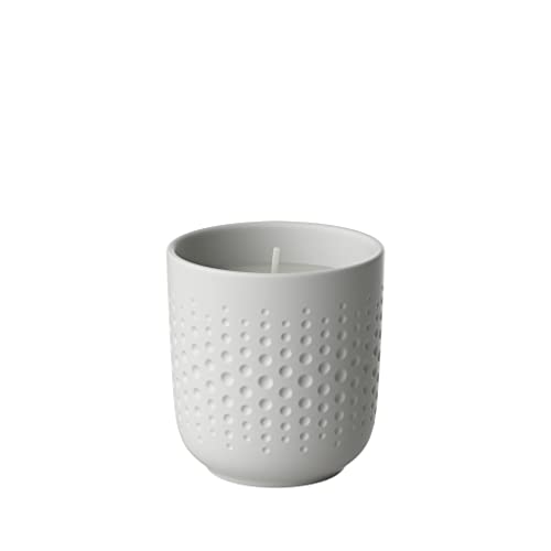 Villeroy & Boch Manufacture Collier blanc candela profumata Perle Sparkle 8,5x8,5x9cm, porcellana Premium, durata di combustione di 40 ore