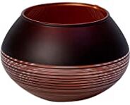 Villeroy & Boch Manufacture Swirl Portacandelina, Cristallo, Nero/Bronzo, 7 cm