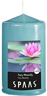 Spaas 12 Candele cilindriche profumate, 60, 25 Ore, Cera di paraffina, Grigio Blu, D 60 mm x H 100 mm