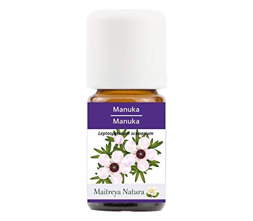 maitreya Natura Olio Essenziale biologico MANUKA, 100% puro e naturale, 5ml aromaterapia, diffusore, massaggio, cosmetica qualità controllata e certificata, vegan