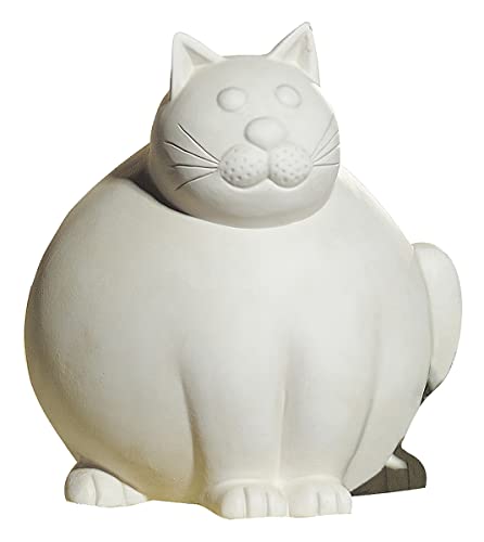 Gilde Statuetta decorativa a forma di gatto Molli, colore crema opaco, altezza 29 cm