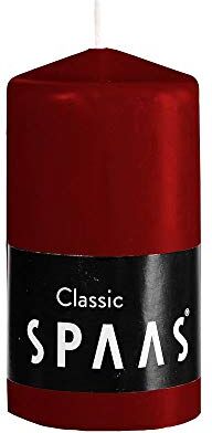 Spaas 12 Candele cilindriche Non profumate, 60, 25 Ore, Vino, Cera di paraffina, Rosso Vinaccia, D 60 mm x H 100 mm