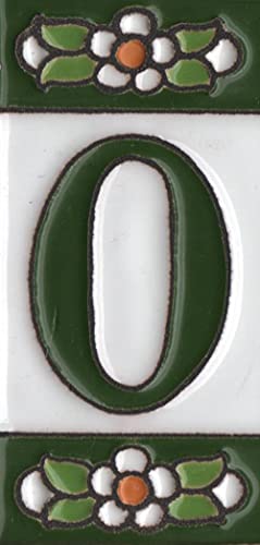 Generic Piastrelle in ceramica con numeri e lettere, motivo floreale verde, dimensioni delle piastrelle: 7,5 cm x 3,5 cm, da 2 a 10 cornici per piastrelle (0)