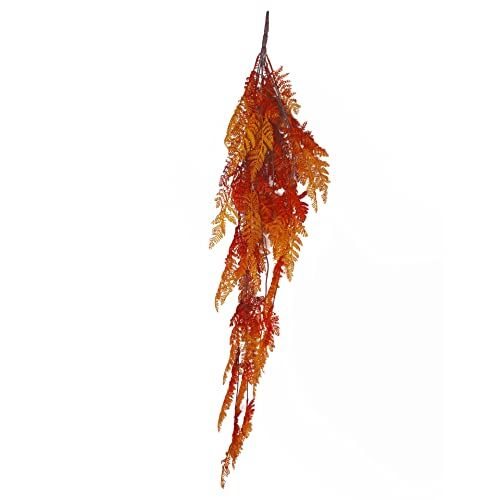 Leaf Piante artificiali da appendere, Maidenhair, arancione autunnale, 100 cm