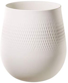 Villeroy & Boch Collier Blanc Vaso Carré Grande, Porcellana Premium, Bianca, 20.5x20.5x22.5 cm