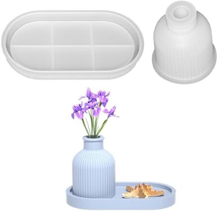 YIAGXIVG Scatola Immagazzinaggio Fai Da Te Vaso Stampi In Silicone Set Vaso Fiori Fatto A Mano Vaso Gesso Cemento Cemento Vassoio Stampo In Resina Kit Gesso Artigianale