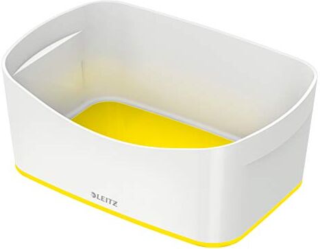 Leitz MyBox WOW Contenitore Organizer S, per Archiviare Accessori per Ufficio e Casa, Bianco e Giallo,