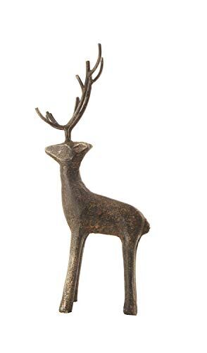 Creative Statuette e statuette di cervo in ghisa, 29,8 cm, colore nero