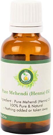 R V Essential Olio essenziale di Mehendi (Henna) puro- 15ml (0.507oz) (100% Puro e Naturale) Pure Mehendi (Henna) Oil