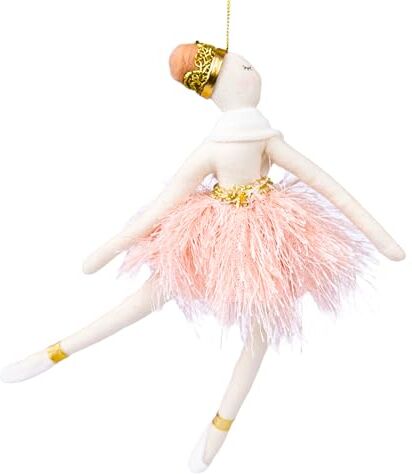 SHATCHI Bambola ballerina rosa chiaro, 14 x 20 cm, decorazioni da appendere all'albero di Natale, ornamenti decorativi per le feste, ciondolo a tema fiaba