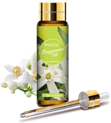 PHATOIL Olio Essenziale Fiori d'Arancio 10 ml, Oli Essenziali per Diffusori, Olio Profumato di Fiori d'Arancio per Umidificatorei Aromaterapia Candele Fai da De