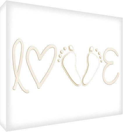 ART testo Baby "/lucido diamante per la cameretta dei bimbi in design carino, Beige, 40 x 30 cm