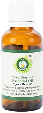 R V Essential Olio essenziale di benzoino puro- 30ml (1.01oz) Styrax Benzoin (100% Puro e Naturale Steam Distilled) Pure Benzoin Essential Oil