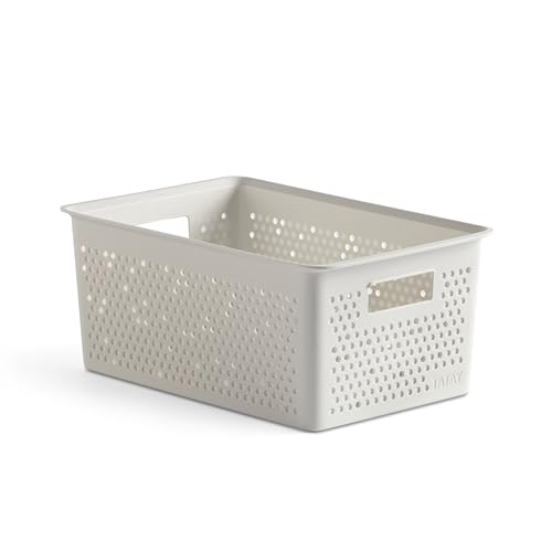 TATAY Scatola organizer rettangolare Bohol, 4 l, in polipropilene, senza BPA, 100% plastica riciclata, colore: bianco, misure 17 x 27 x 11,5 cm