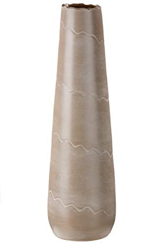Gilde Vaso in ceramica Wave XL, vaso decorativo impermeabile, altezza 60 cm, beige crema, decorazione soggiorno, produzione europea