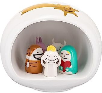 Alessi Set Presepe Di Design Con Riproduzione Della Grotta E Statuine In Porcellana Decorate A Mano, 10 Pezzi, Multicolore, ‎4.01 x 29.01 x 21.51 cm; 1.47 Kg