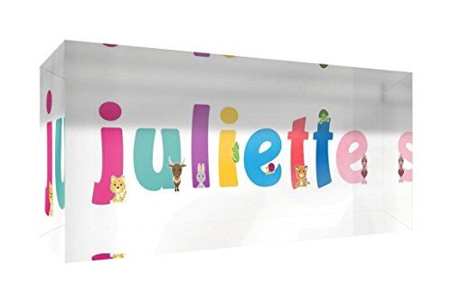 Little Helper Souvenir decorativo in acrilico trasparente lucido come Diamante Stile Illustrativo colorato con il nome di Giovane Ragazza Juliette 5 x 15 x 2 cm piccolo