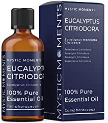 Mystic Moments Eucalipto citriodora Olio Essenziale 100 ml Olio Puro e Naturale per diffusori, aromaterapia e Massaggio miscele Senza OGM Vegano