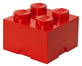 Lego Brick Lunch Box Rosso, 12.3x12.3x18.3 cm