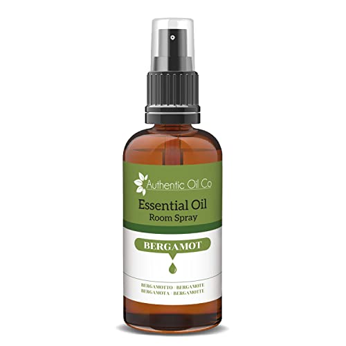 Authentic Oil Co Deodorante spray spray per ambienti all'olio essenziale di bergamotto con oli essenziali naturali, 50 ml
