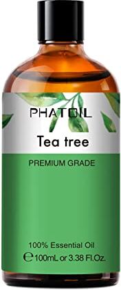 PHATOIL Tea Tree Oil, Olio Essenziale di Tea Tree Puro Naturale 100 ml, Oli Essenziali Albero del Tè per Diffusori Aromaterapia Umidificatori Candele