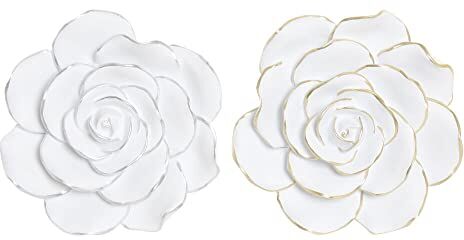 DKD Home Decor Decorazione da parete della marca Oro Argento Bianco Resina (2 Pezzi) (21 x 7 x 21 cm) (Riferimento: )